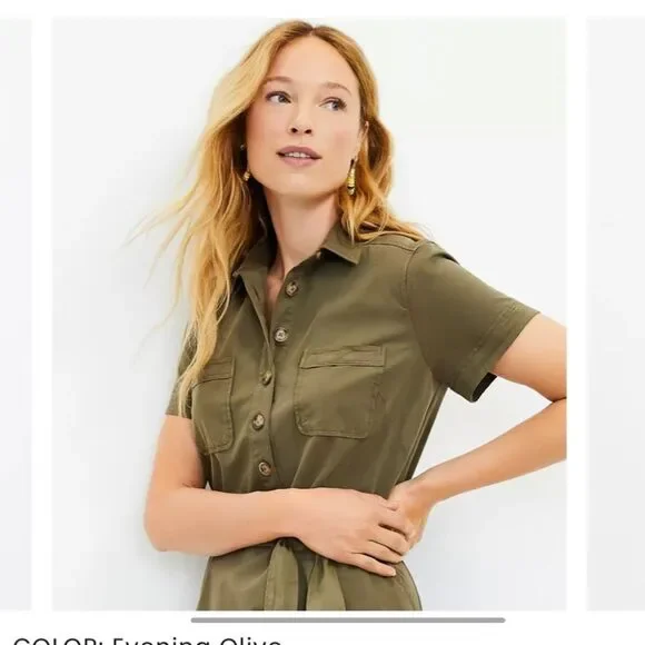 Loft Utility Pocket Shirtdress - Picture 4 of 4